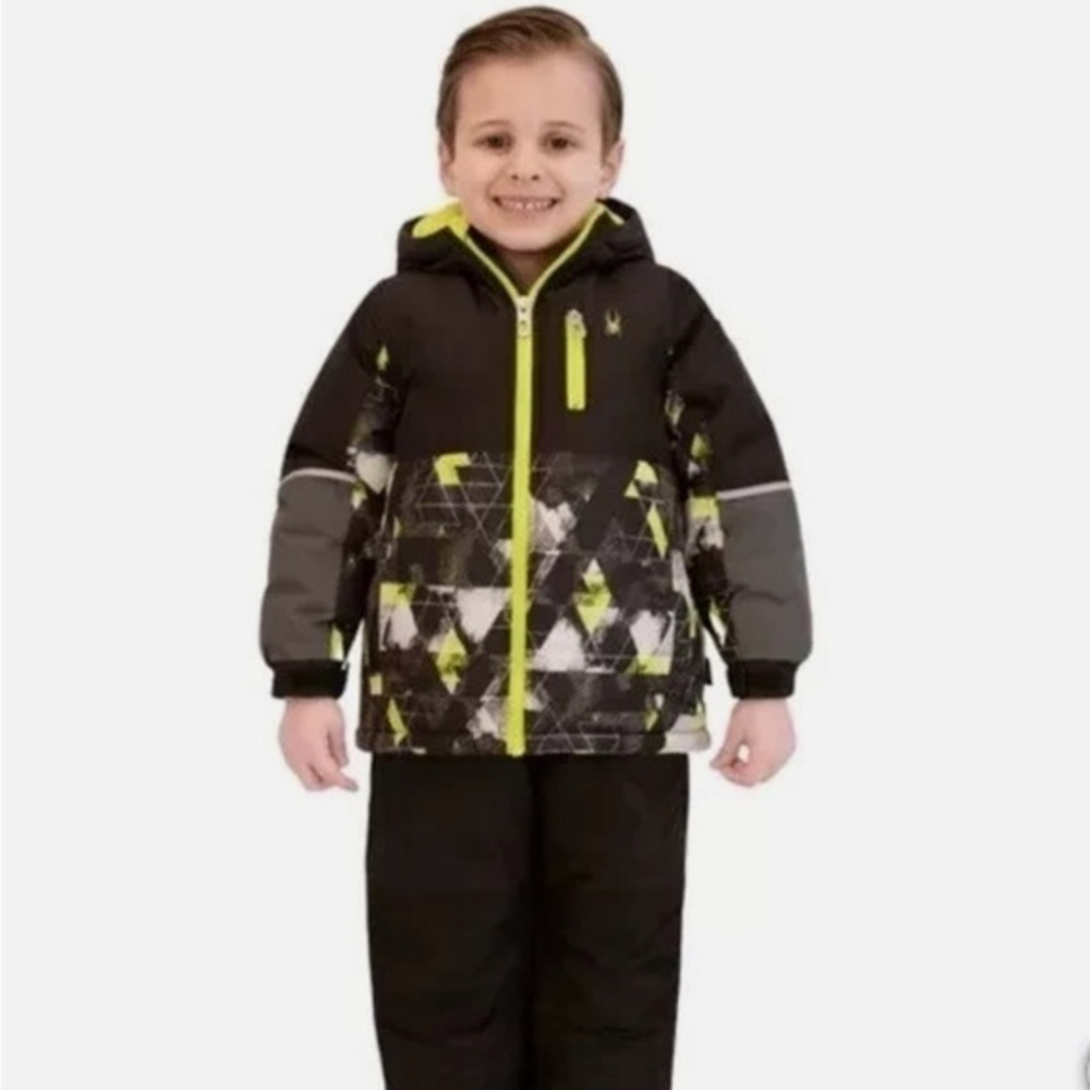 NWT Sz 2T Spyder Black and Neon Green Snowsuit Set